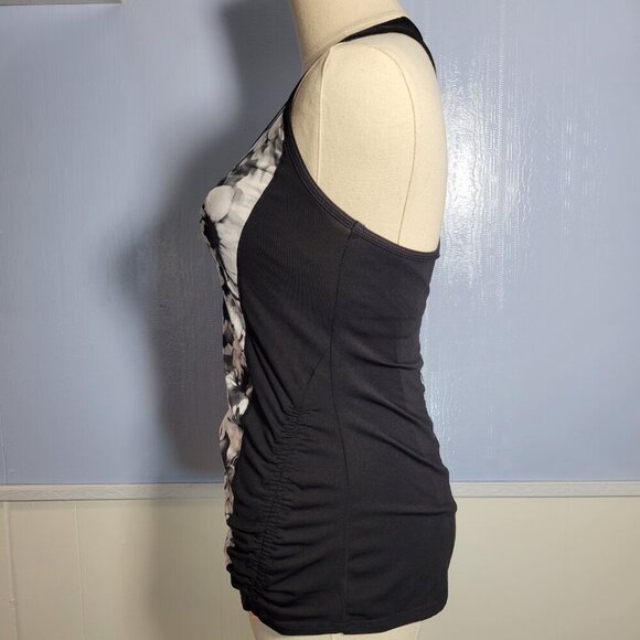 Ideology Extra Small Black White Floral Racerback Lightweight Workout Tank Top - Picture 7 of 9